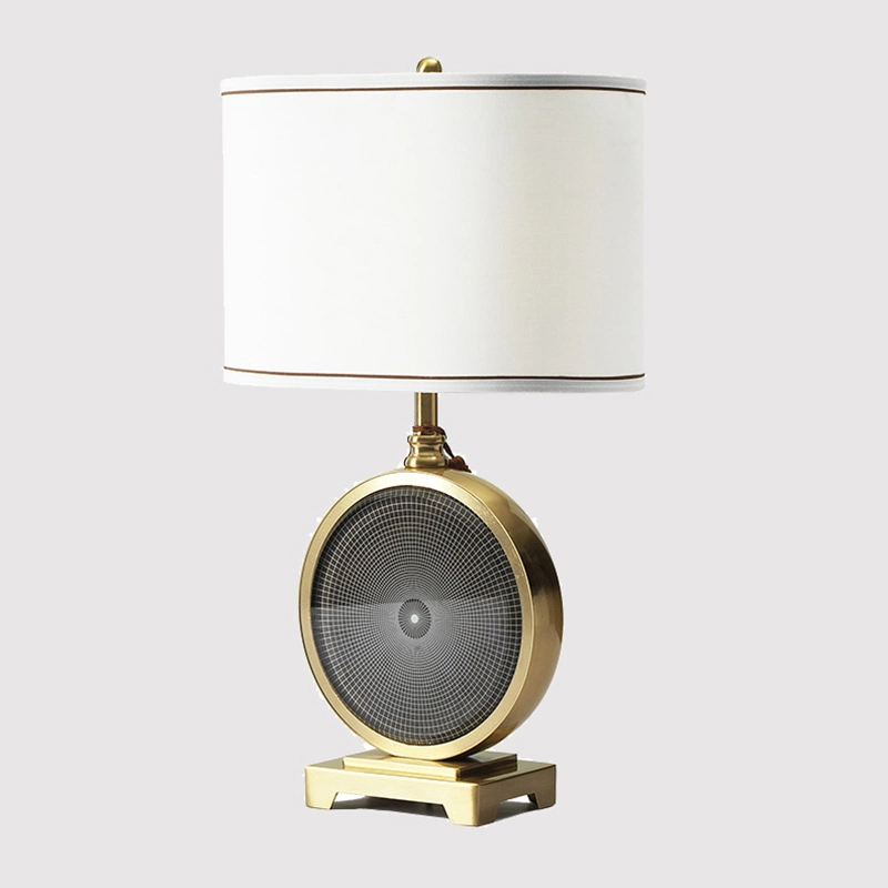 Marble Table Lamp with Fabric Shade