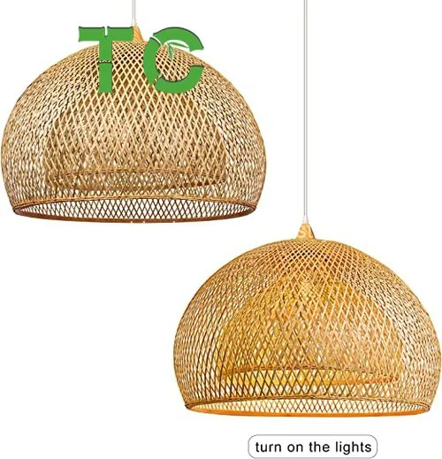 Cheap Price Bamboo Chandeliers Bamboo Lamp Bamboo Pendant Lamp Bamboo Lampshade for Kitchen Island, Chandeliers Lighting, Hand -Woven Hanging Ceiling Lampshade