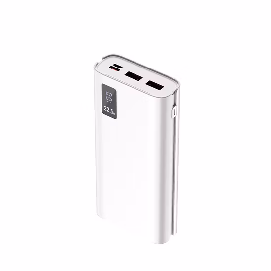 Regalo promocional Batería de polímero de carga rápida portátil Banco de energía móvil de 10000 mAh con 3 cables incorporados Typec, Micro USB, Lightning