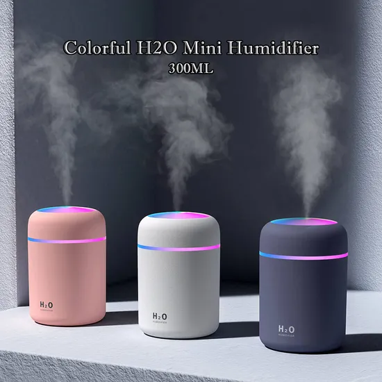 Humidificador de Navidad, humidificador de aire pequeño para coche de 300ml, difusor de Aroma portátil inteligente, humidificador USB, difusor de Aroma para bebé