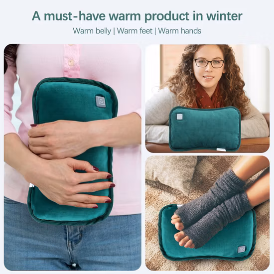 Bolsa calentadora de franela de invierno reutilizable USB, calentador de manos eléctrico inalámbrico portátil